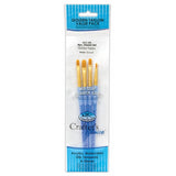 Royal & Langnickel Gold Taklon Shader Brushes | Pack of 4, Sizes 2, 4, 6, 8