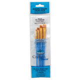 Royal & Langnickel Gold Taklon Angular Brush Set | Set of 4, 1/8