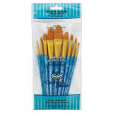 Royal & Langnickel Gold Filbert & Wash Brush Set | Golden Taklon, No-Slip Grip