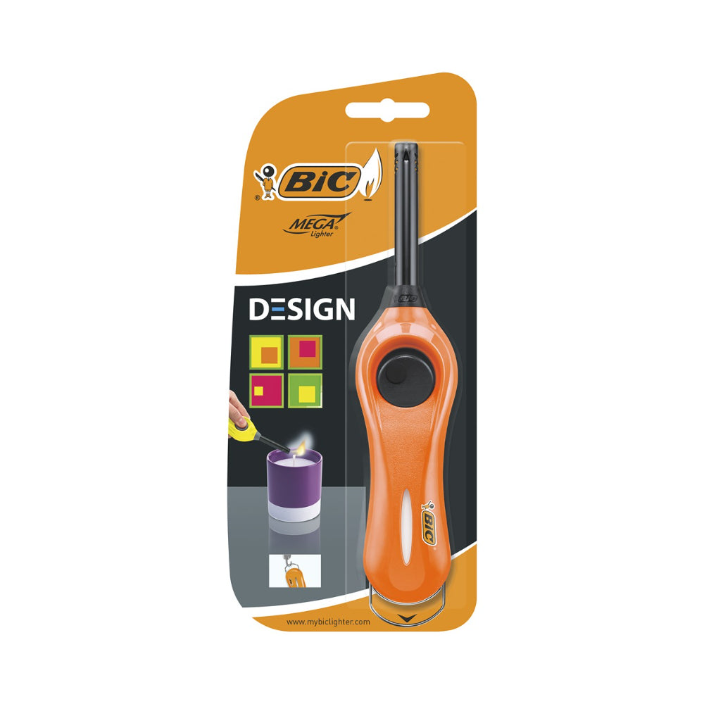 BIC Neon Mega Wand Lighter | Extra-Long Reach, Assorted Colours