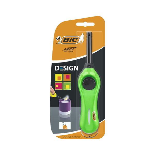 BIC Neon Mega Wand Lighter | Extra-Long Reach, Assorted Colours