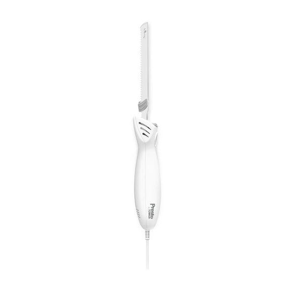 Tower White Electric Carving Knife | Serrated Blade, Corded Power