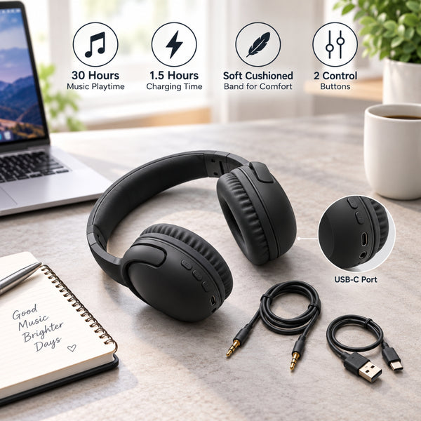 JVC Gumy Wireless BT Headphones | Black Design