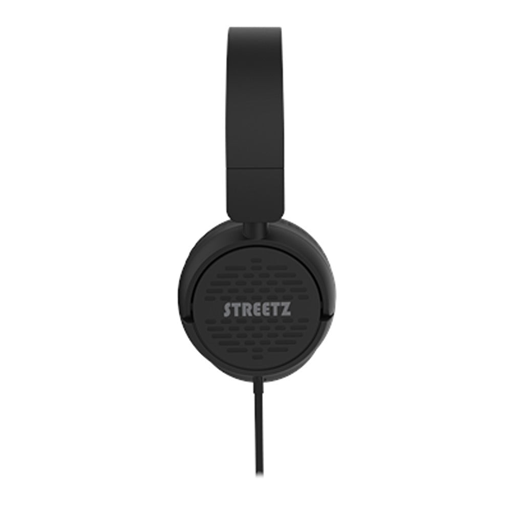 Streetz Black USB-C On-Ear Headphones | Foldable, Adjustable Headband
