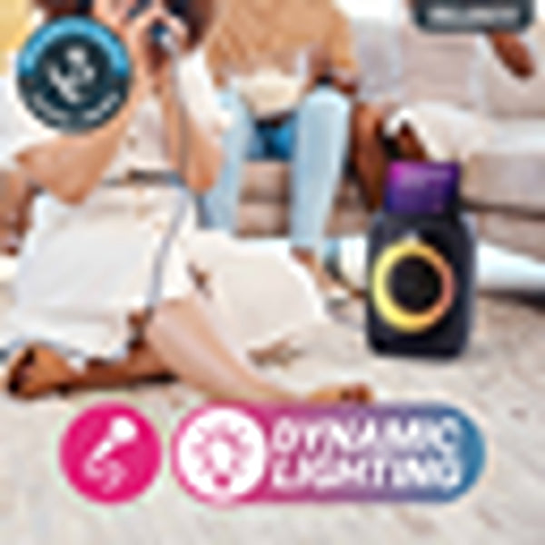 Oakcastle PS100 50W Bluetooth Speaker | Wired Mic, LED Ring, 7h Playtime