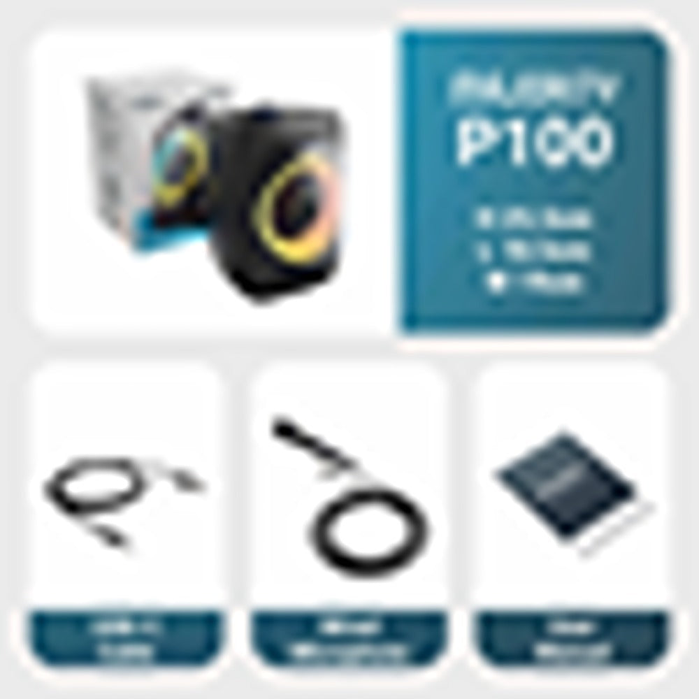 Oakcastle PS100 50W Bluetooth Speaker | Wired Mic, LED Ring, 7h Playtime