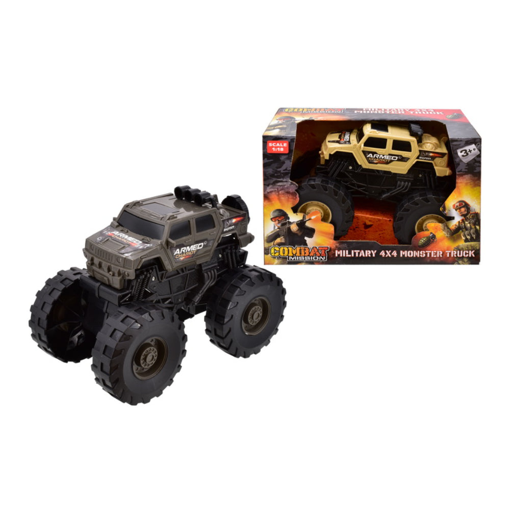Army Vehicle 4x4 Monster Truck Toy - 1:18 Scale, Assorted Colours and Designs