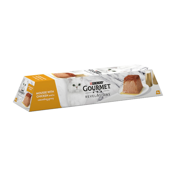 Purina Gourmet Revelations Chicken Mousse Cat Food | with Gravy, Pack of 4