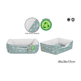 World of Pets Dog Print Pet Bed | Small, Non-Slip Base, 46 x 36 x 15cm