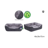 World of Pets Patterned Pet Bed | Small, Grey, 46 x 36 x 15cm