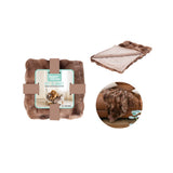 Smart Choice Brown Faux Fur Pet Blanket | Reversible Brown and Beige