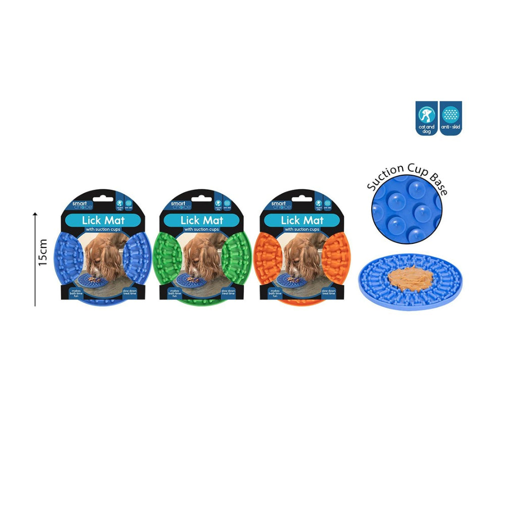 Smart Choice Dog Lick Mat and Slow Feeder | 15cm, Assorted Colours
