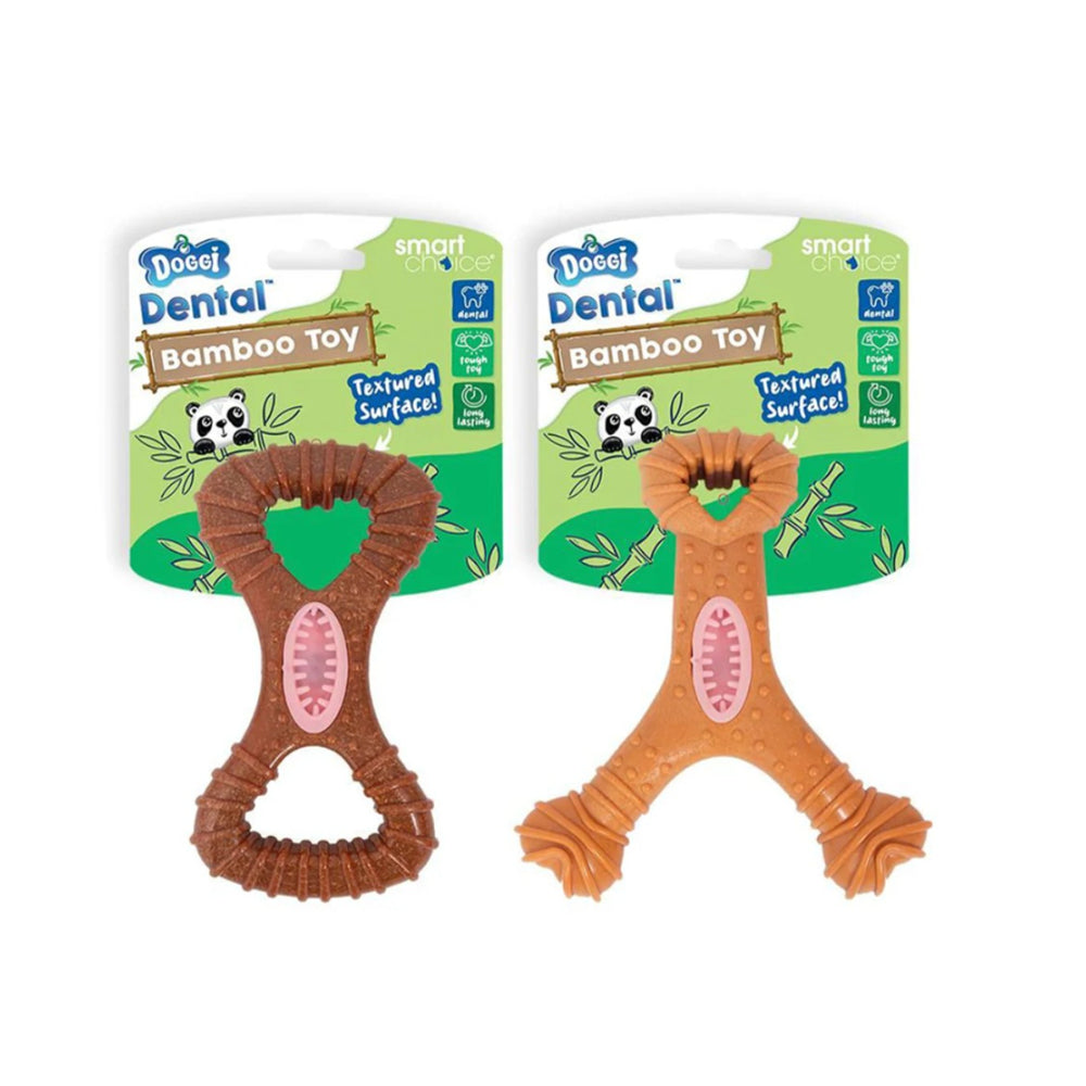 Smart Choice Bamboo and Rubber Dental Dog Chew Toy | Assorted Colours