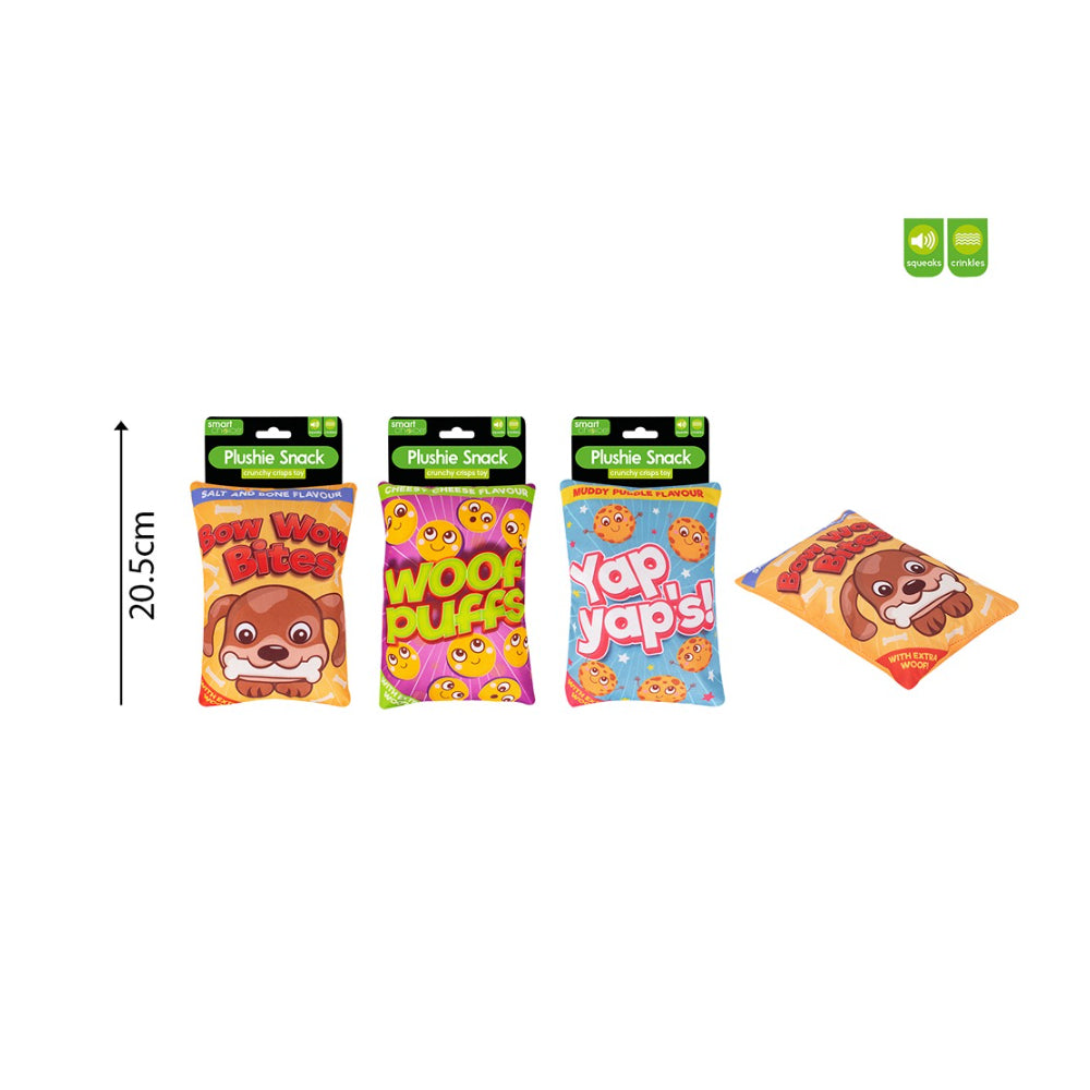 Smart Choice Squeaky Crinkle Snack Dog Toy | Assorted Designs, 20.5cm