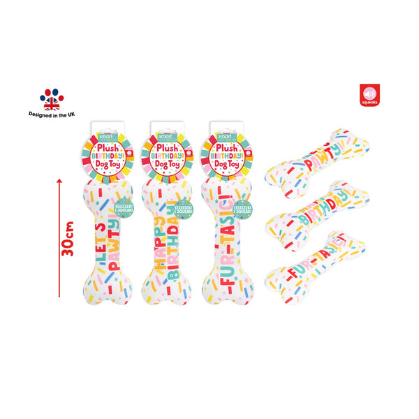 Smart Choice Birthday Plush Dog Toy | Squeaker, 30cm, Assorted Designs