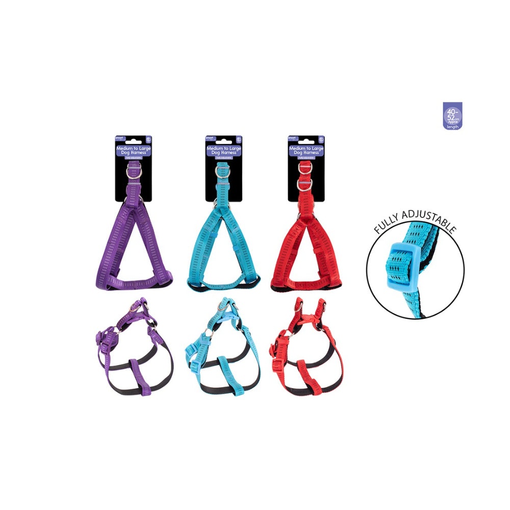 Smart Choice Adjustable Dog Harness | Medium/Large, 40-52 cm, Assorted Colours
