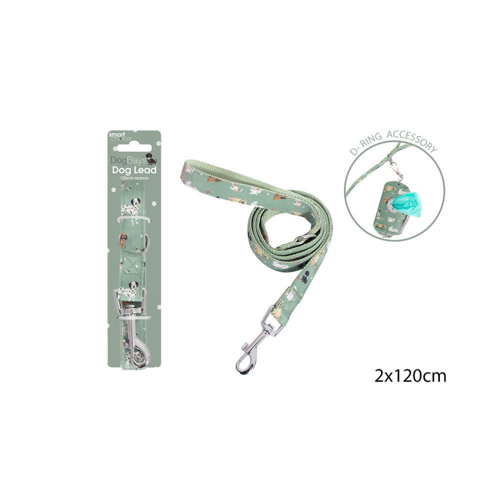 Smart Choice Dog Lead | 120cm, Green, D-Ring Accessory Point