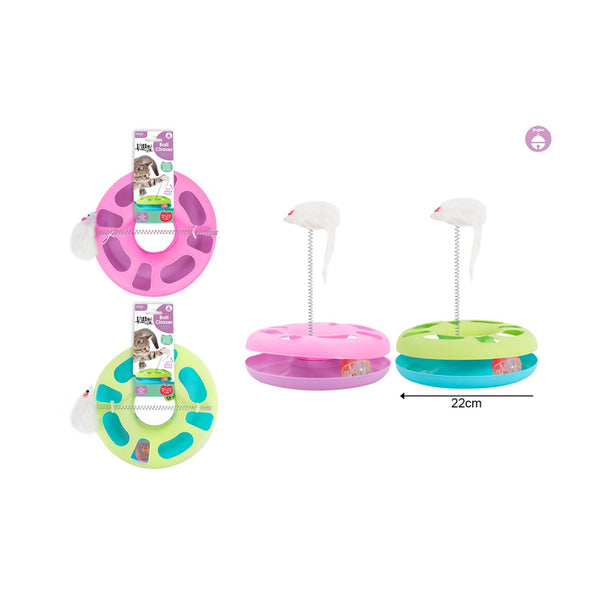 Smart Choice Jingle Ball Chase Cat Toy | Mouse Teaser, 22cm, Assorted