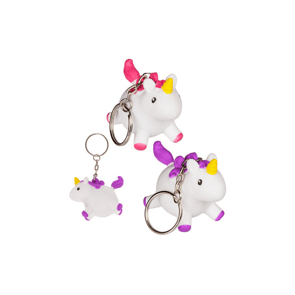 Unicorn Squeeze Character Keyring | Assorted Colours, Metal Chain