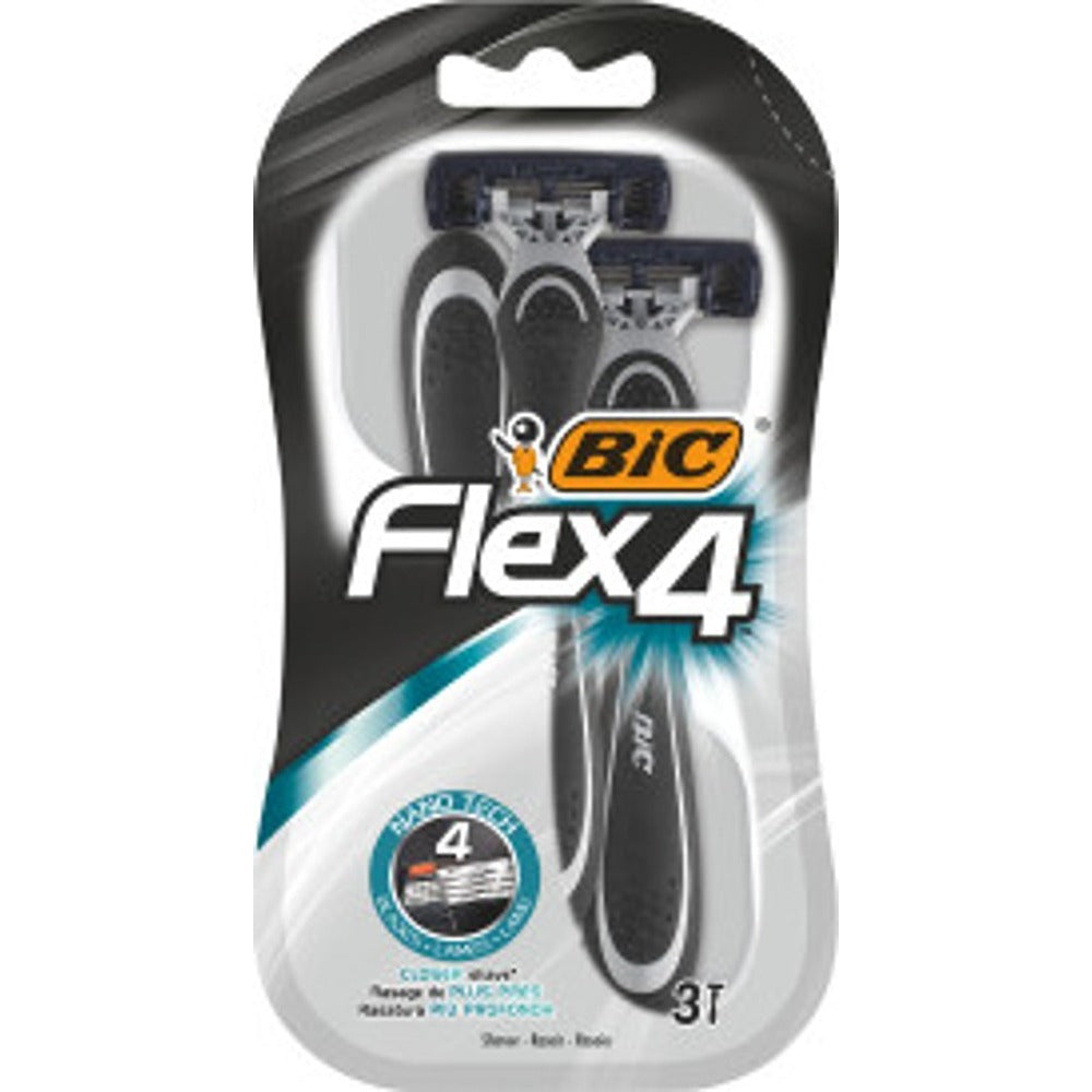 BIC Flex 4 Razor | 4 Flexible Blades, Pivoting Head, Comfort Strip