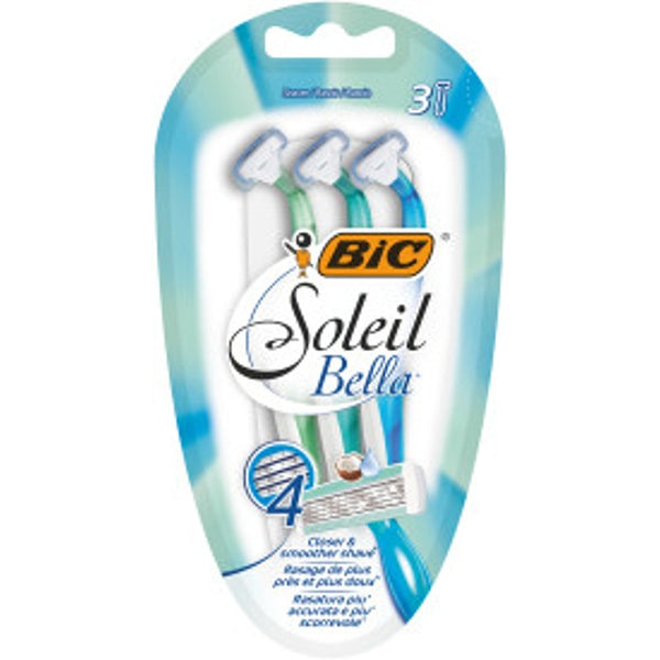 BIC Soleil Bella BL3 Disposable Razor | 4 Blades, Pivoting Head, Coconut Strip