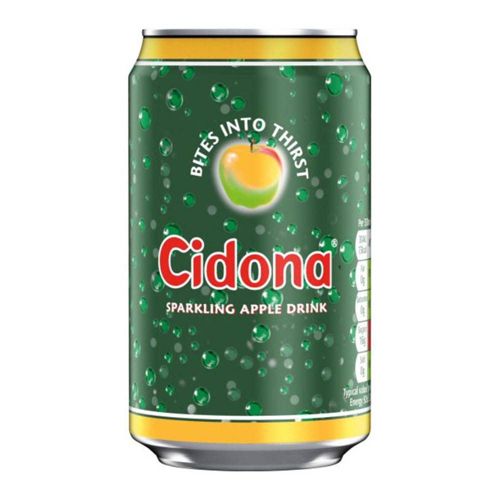 Cidona Sparkling Apple Soft Drink Can - Crisp Refreshing Taste, 330ml
