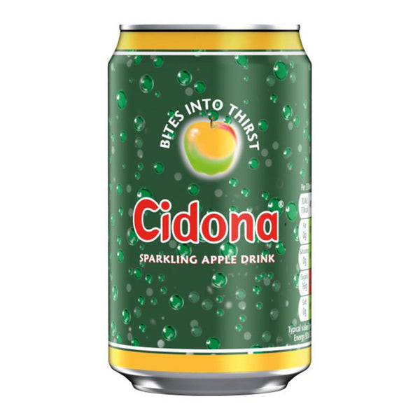 Cidona Sparkling Apple Soft Drink Can - Crisp Refreshing Taste, 330ml