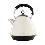 Daewoo Kensington Cream Pyramid Kettle | 1.7L, Retro Two-Tone