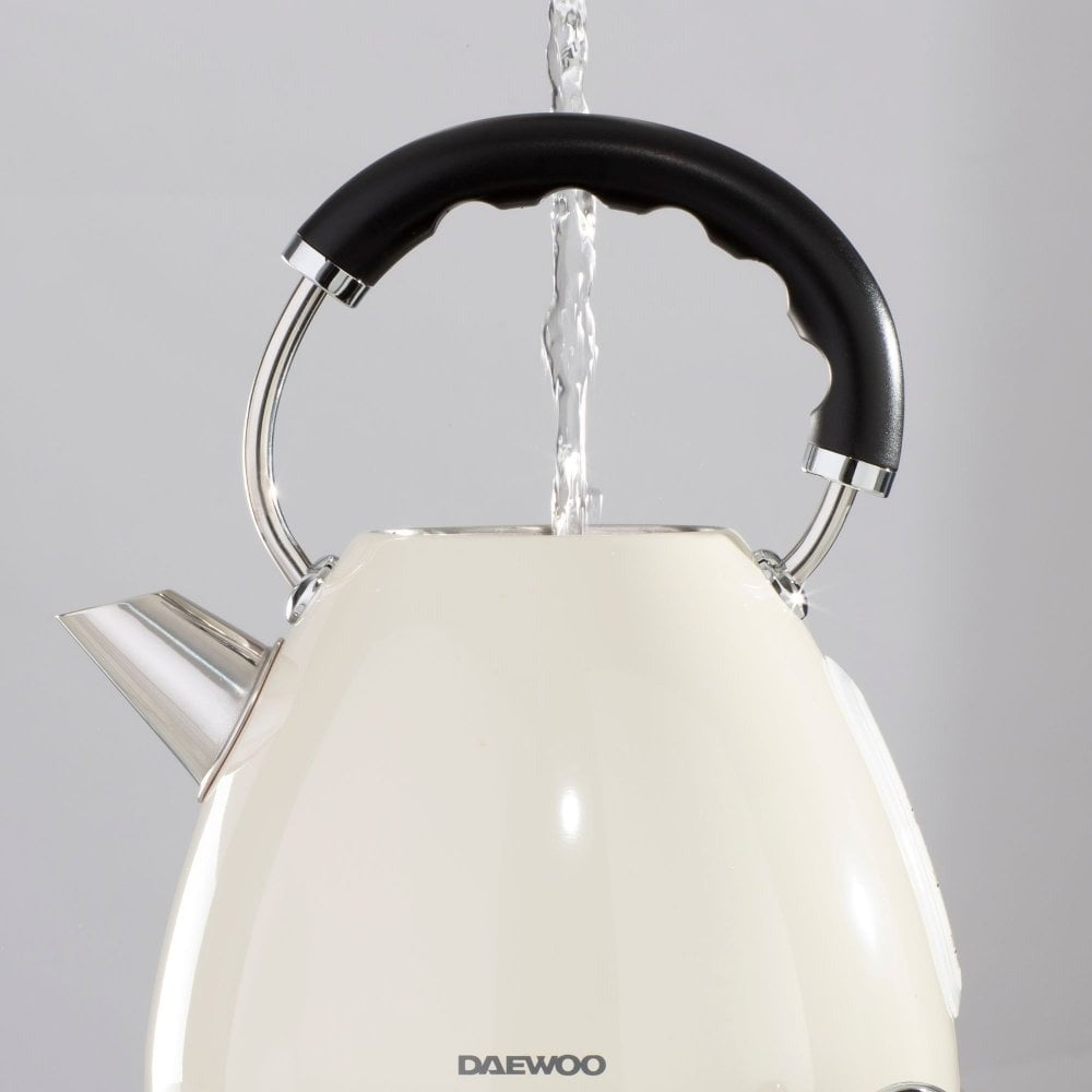 Daewoo Kensington Cream Pyramid Kettle | 1.7L, Cordless Base