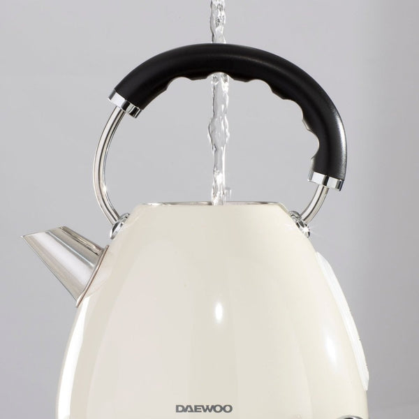 Daewoo Kensington Cream Pyramid Kettle | 1.7L, Cordless Base