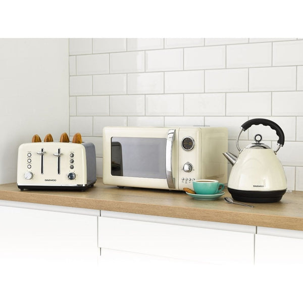 Daewoo Kensington Cream Pyramid Kettle | 1.7L, Cordless Base