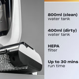 Daewoo Hurricane Floor Washer Vacuum Cleaner | Dual Roller, White/Black