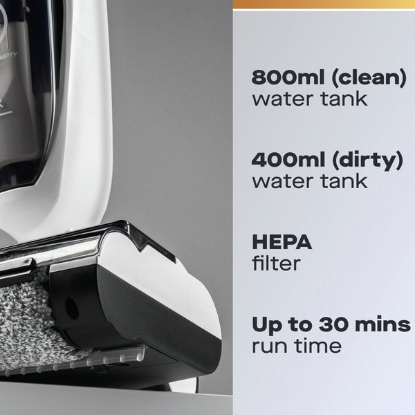Daewoo Hurricane Floor Washer Vacuum Cleaner | Dual Roller, White/Black