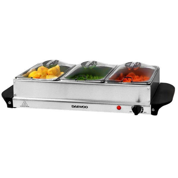 Daewoo Electric Triple Buffet Server | 3 x 1.5L, Adjustable Heat