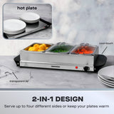 Daewoo Electric Triple Buffet Server | 3 x 1.5L, Adjustable Heat