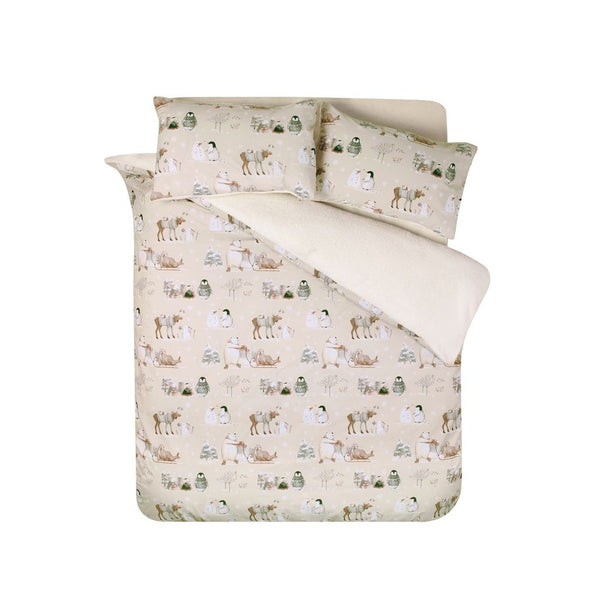 Christmas Winter Friends Woodland Animal Quilt Set - King
