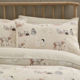 Catherine Lansfield Winter Friends Natural Quilt Set | Single, Plush Reverse