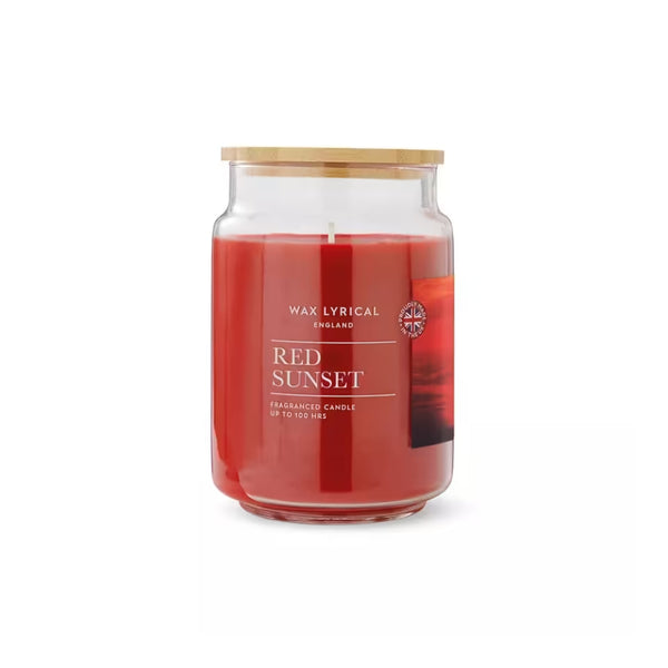 Wax Lyrical Red Sunset Large Jar Candle | Up to 100 Hours Burn Time