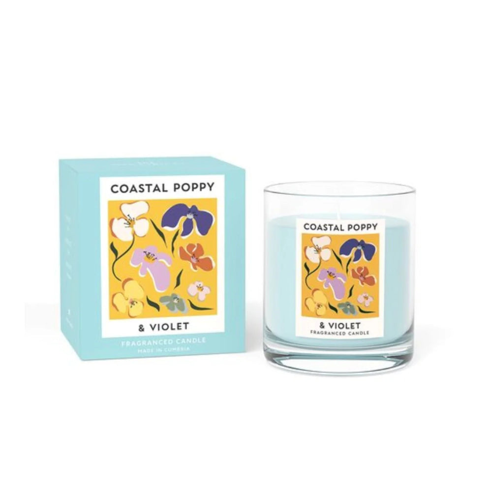 Wax Lyrical Coastal Poppy and Violet Glass Jar Candle | 190g, Boxed