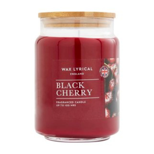 Wax Lyrical Black Cherry Fragranced Jar Candle | 190g, Up to 100 Hours