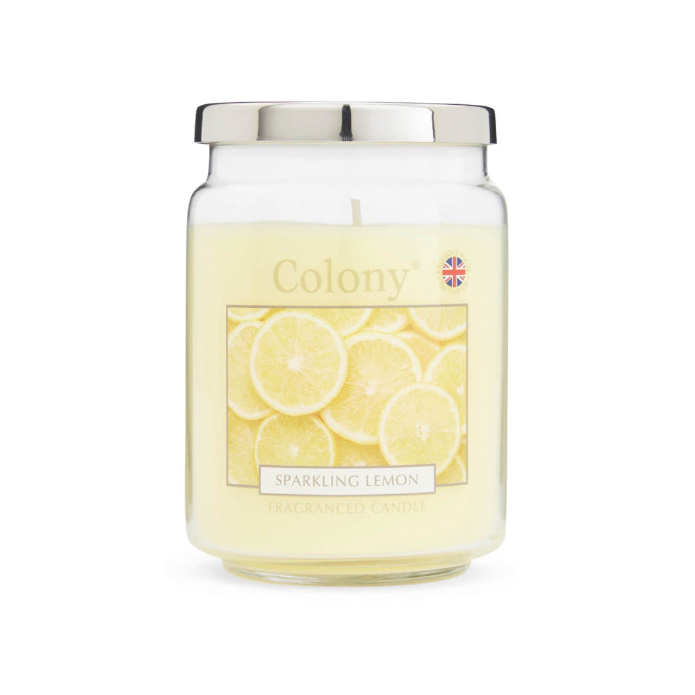Wax Lyrical Sparkling Lemon Scented Jar Candle | 190g, Silver Lid