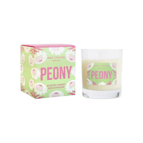 Wax Lyrical Peony Scented Clear Glass Jar Candle | 190g, Gift Boxed