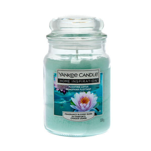 Yankee Candle Floating Lotus Large Jar Candle | 538g, Soft Aqua Wax
