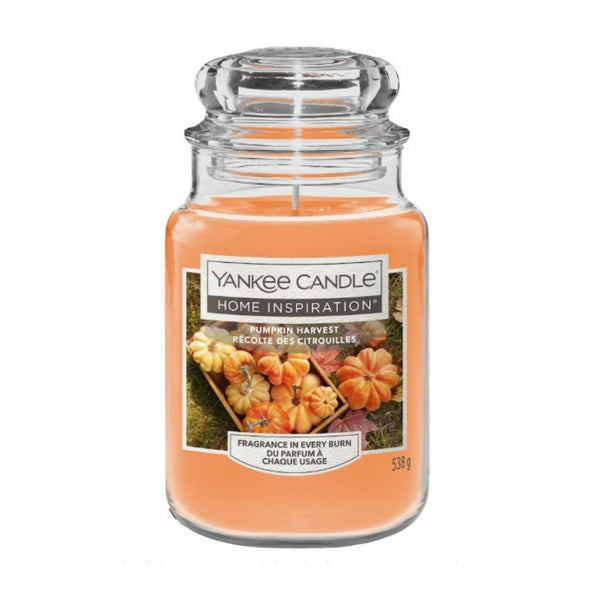 Yankee Candle Pumpkin Harvest Large Jar Candle | 538g, Orange Wax