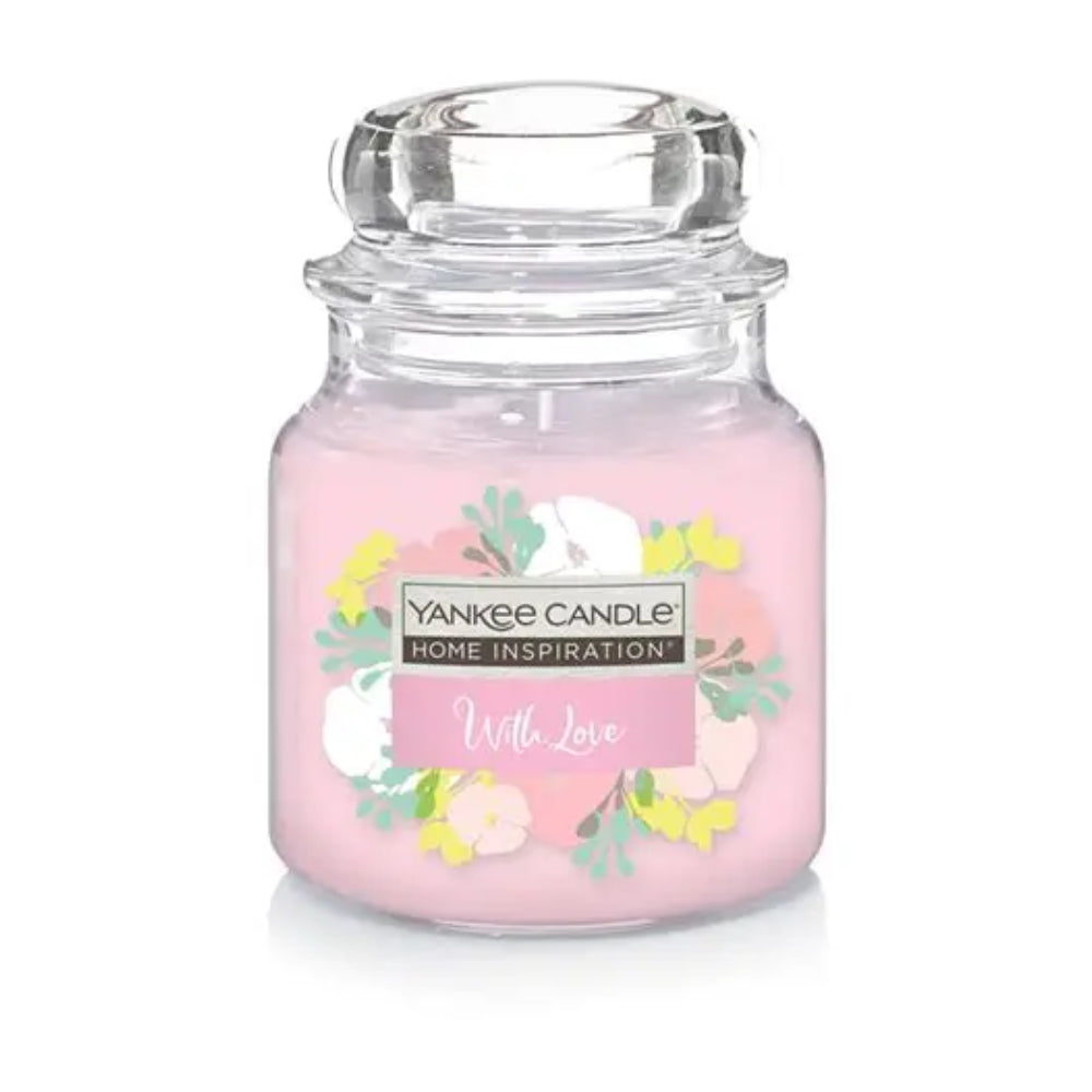 Yankee Candle With Love Medium Jar Candle | Soft Pink Wax, Lidded Glass