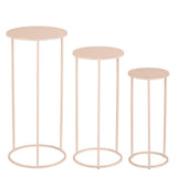 Pink Round Open-Frame Side Table Set | Set of 3, Assorted Heights
