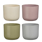 Iwan Ribbed Ceramic Indoor Plant Pot - Assorted Colours