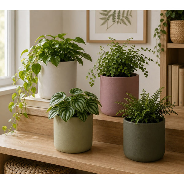 Era Round Ceramic Plant Pot | Assorted Colours, Matte Finish