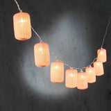 Pink Lantern String Lights | Battery Operated, Timer, 10 LED