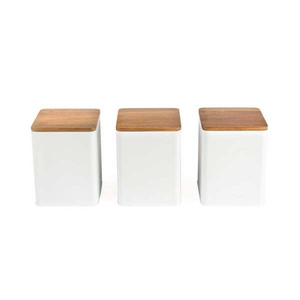 Salter Toronto 3Pc Canister Set - White - Kitchen Storage